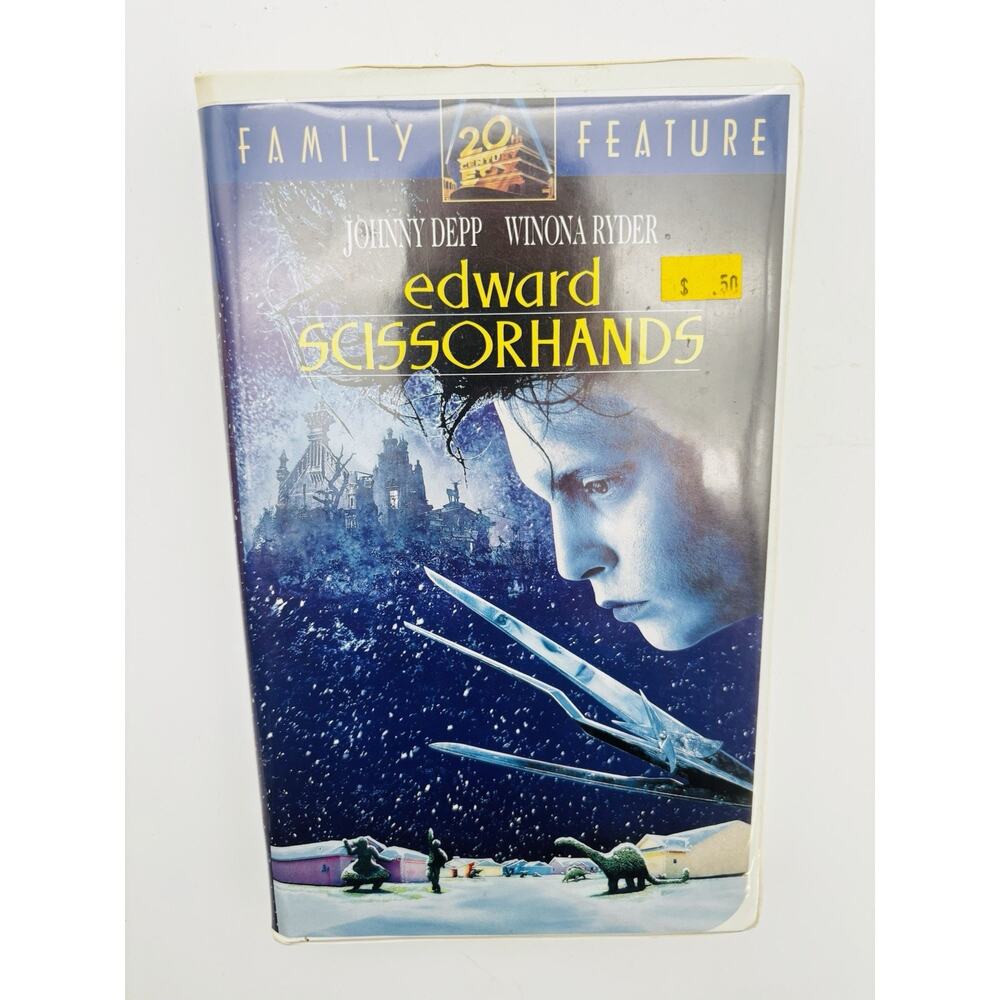 Edward Scissorhands (VHS, 1991) Johnny Depp Winona Ryder Clamshell Case